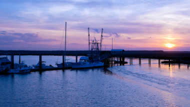 St Marys Georgia pier at sunset