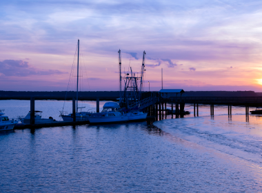 St Marys Georgia pier at sunset