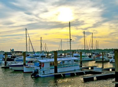 Waterfront view of the docks in Beaufort, SC
