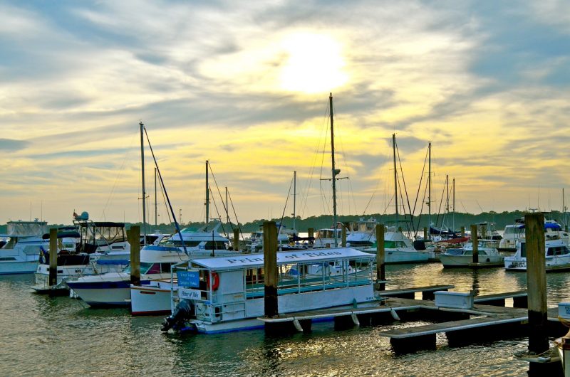 Waterfront view of the docks in Beaufort, SC