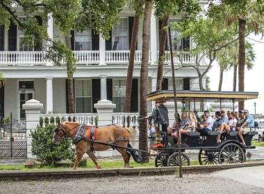 Touring the historic area of Charleston, South Carolina, on a horse drawn carriage.