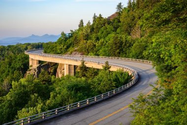 Blue Ridge Parkway gently winds along the Appalachian Mountainside