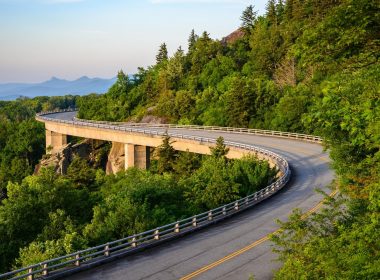 Blue Ridge Parkway gently winds along the Appalachian Mountainside