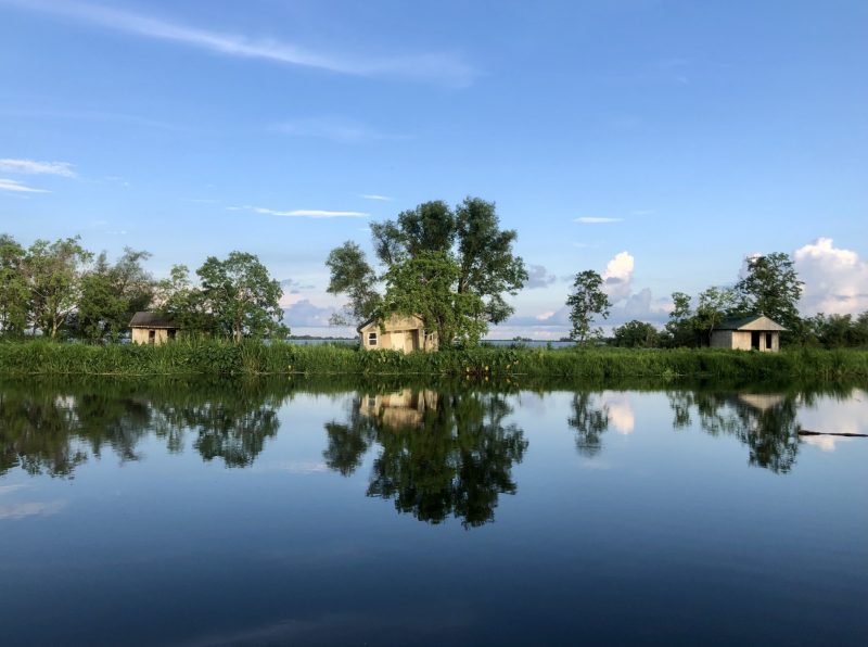 Fishing huts along the the river in the south