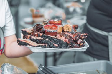 A big plate of barbecued meats