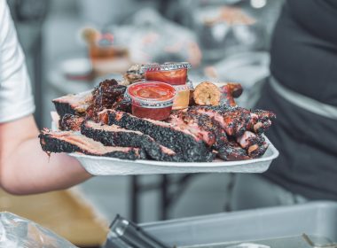A big plate of barbecued meats