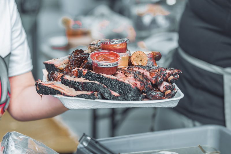 A big plate of barbecued meats