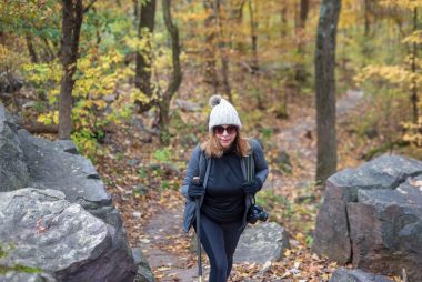 Woman hiking in Laurel Hill State Park