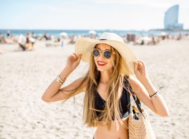 Woman on Delaware beach