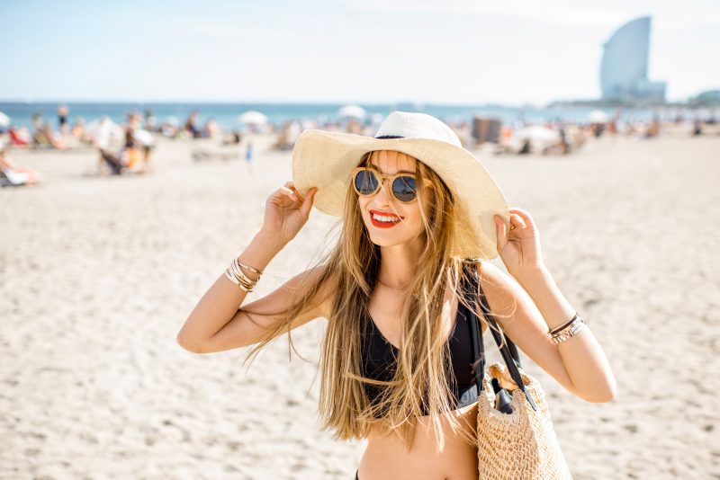 Woman on Delaware beach
