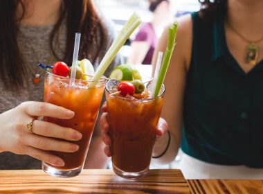 Friends drinking Bloody Marys