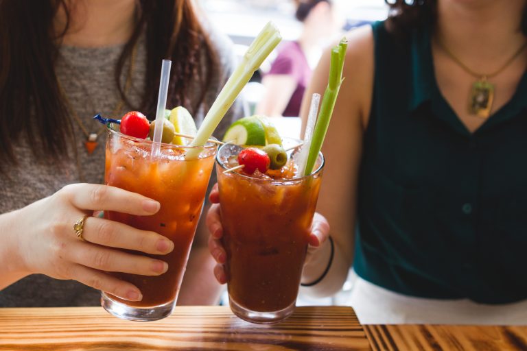 Friends drinking Bloody Marys