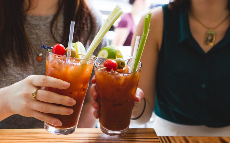 Friends drinking Bloody Marys