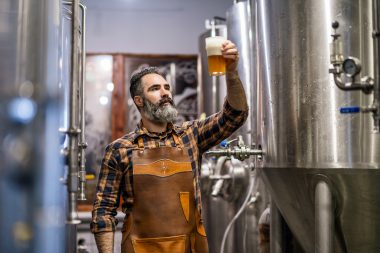 Beer master making beer in Cleveland Brewery