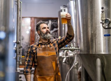 Beer master making beer in Cleveland Brewery