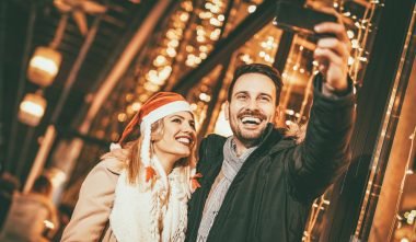 Couple in Michigan at Christmas