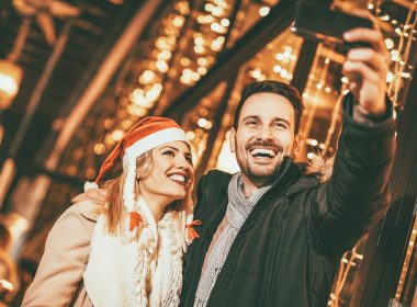 Couple in Michigan at Christmas