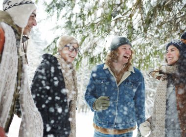 Friends in the snow