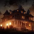 Haunted Captain Grant's Inn at night